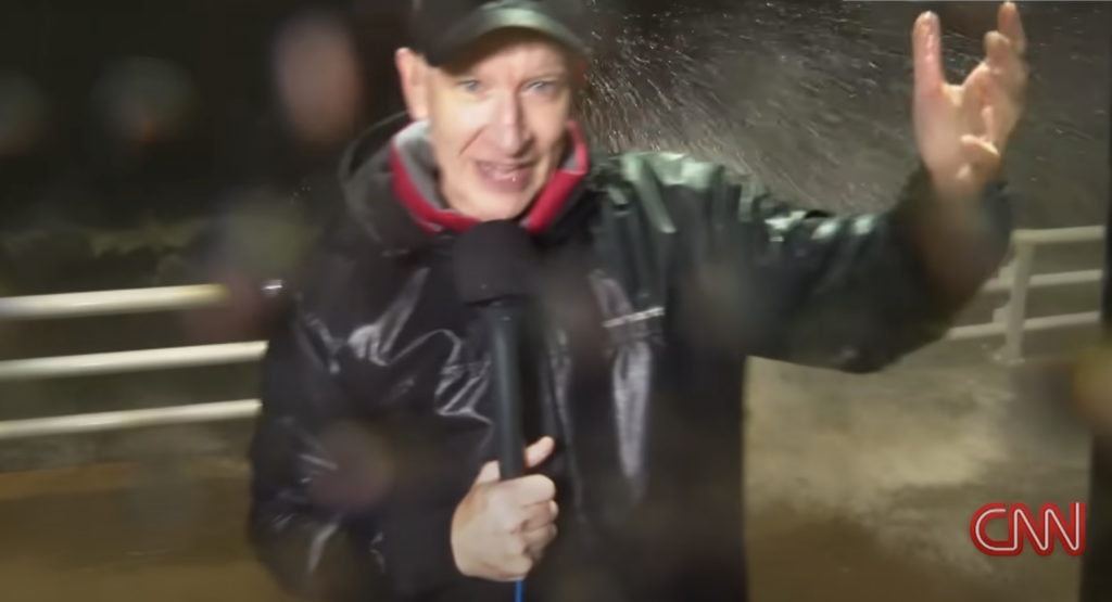 Anderson Cooper Hit With Flying Debris While Reporting Live During Hurricane Milton
